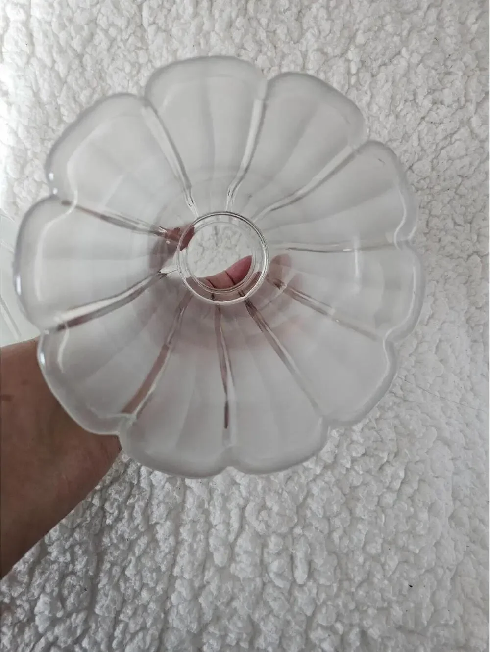 (2pc) Vintage Fluted Frosted Glass Tulip Light Fixture Globe 5.5
